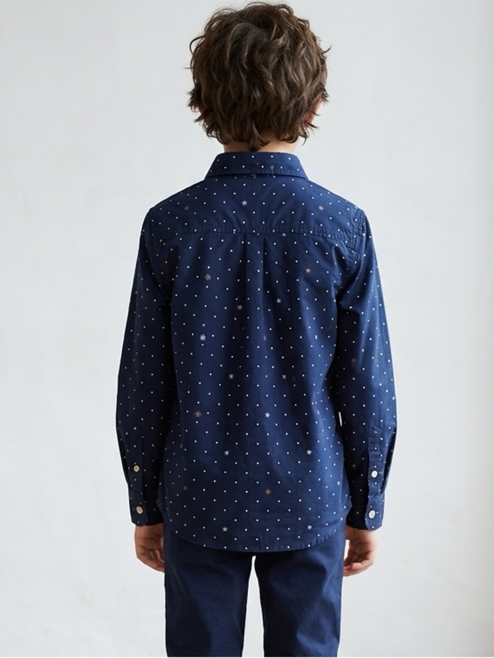 Boys Tucker + Tate Snowflake Long Sleeve Button Down Shirt Size 5 - Picture 2 of 5